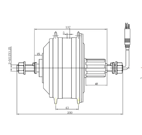 24-48V 180-250W Brushless E-Bike Hub Motor 20-28 Disc Brake Motor 3